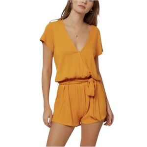 ❤️ ONEIL Women's Robyn Romper in Orange Ribbed Romper Size XS